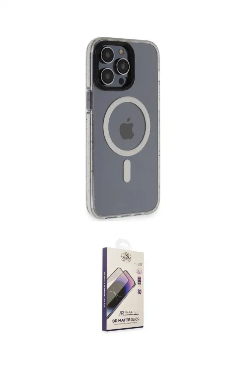ieg™ iPhone 14 Pro Max Kılıf Yankı Işık Prime - Siyah Bilvis 3D Mat Cam Ekran Koruyucu