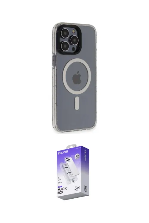 ieg™ iPhone 14 Pro Max Kılıf Yankı Işık Prime - Siyah Bilvis 5in1 3D Magic Cam Ekran Koruyucu