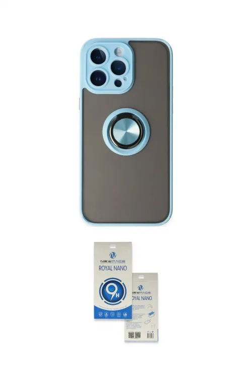 ieg™ iPhone 14 Pro Max Kılıf Yörünge Çizgi - Şeffaf Royal Nano Ekran Koruyucu