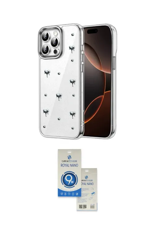 ieg™ iPhone 14 Pro Max Kılıf Yörünge Form - Şeffaf Royal Nano Ekran Koruyucu