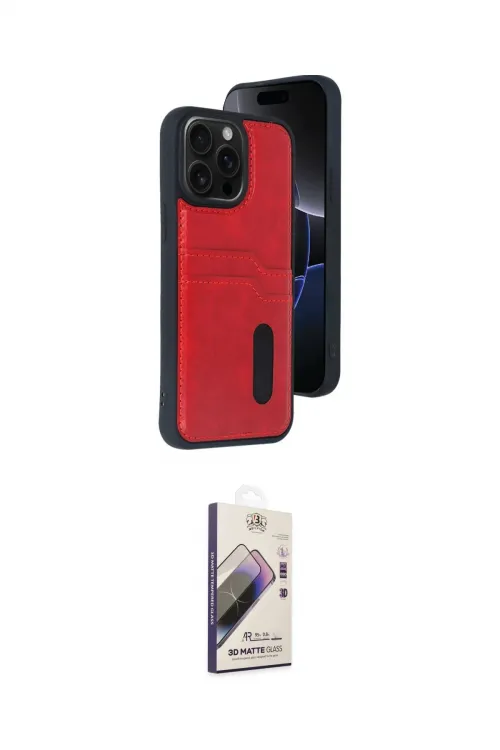 ieg™ iPhone 14 Pro Max Kılıf Yörünge Işık Serisi - Siyah Bilvis 3D Mat Cam Ekran Koruyucu