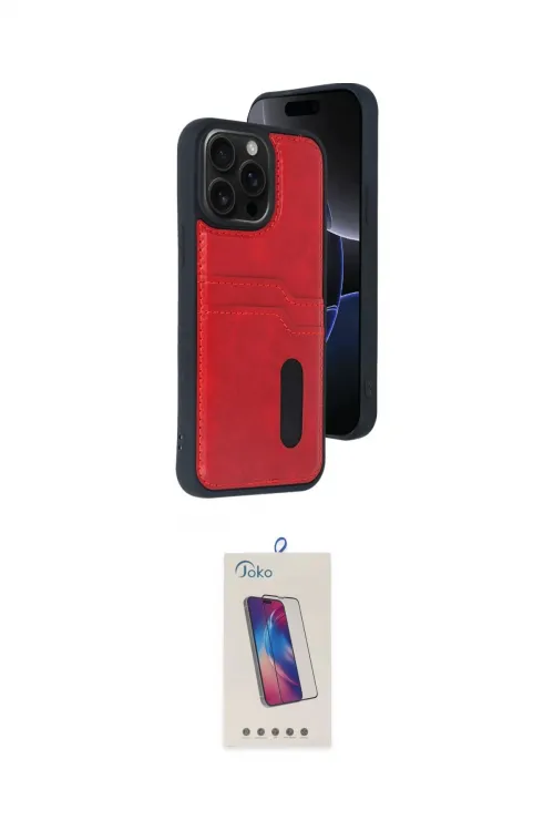 ieg™ iPhone 14 Pro Max Kılıf Yörünge Işık Serisi - Siyah Joko 5D Cam