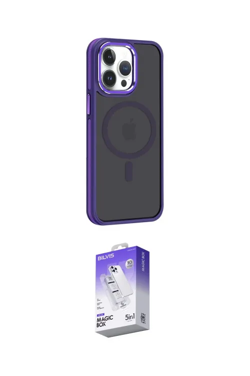 ieg™ iPhone 14 Pro Max Kılıf Yörünge Klasik - Siyah Bilvis 5in1 3D Magic Cam Ekran Koruyucu