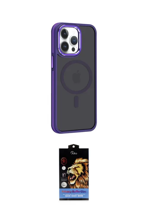 ieg™ iPhone 14 Pro Max Kılıf Yörünge Klasik - Siyah Buffer Hayalet Cam Ekran Koruyucu