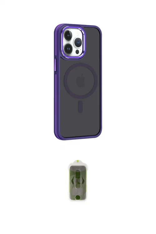 ieg™ iPhone 14 Pro Max Kılıf Yörünge Klasik - Siyah Joko Magic 5D Hayalet Cam