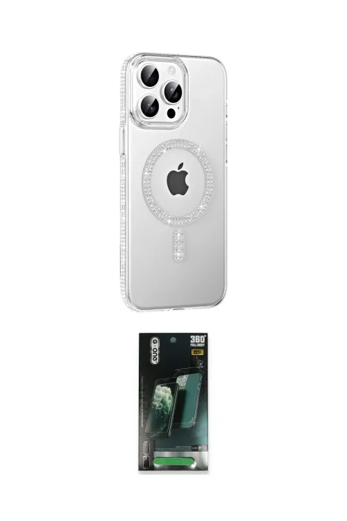 ieg™ iPhone 14 Pro Max Kılıf Yörünge Koleksiyonu - Şeffaf 360 Full Body Arka Koruyucu