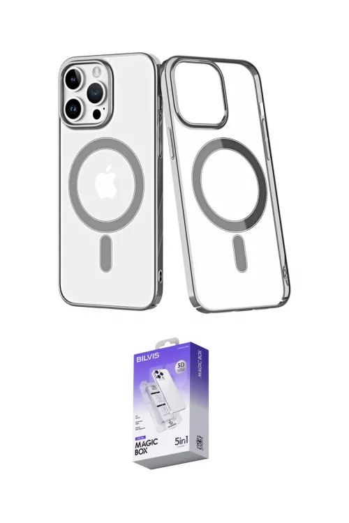 ieg™ iPhone 14 Pro Max Kılıf Yörünge Minimal - Siyah Bilvis 5in1 3D Magic Cam Ekran Koruyucu