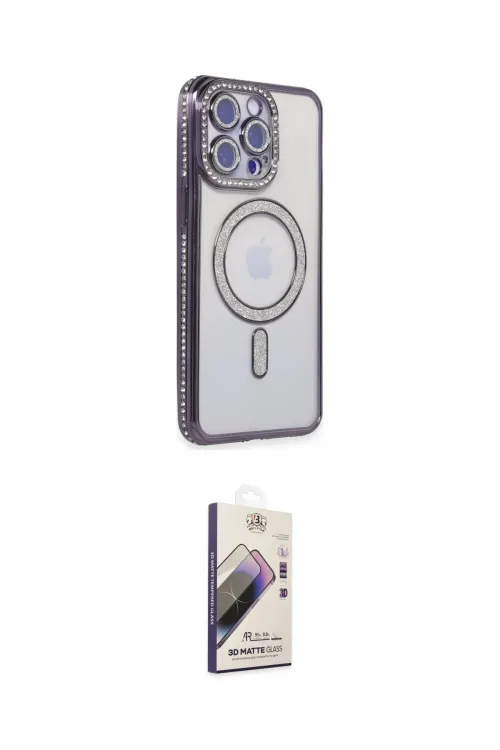 ieg™ iPhone 14 Pro Max Kılıf Zirve Doku Prime - Siyah Bilvis 3D Mat Cam Ekran Koruyucu