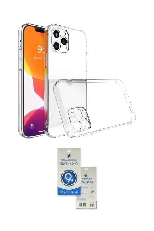 ieg™ iPhone 14 Pro Max Kılıf Zirve Doku - Şeffaf Royal Nano Ekran Koruyucu
