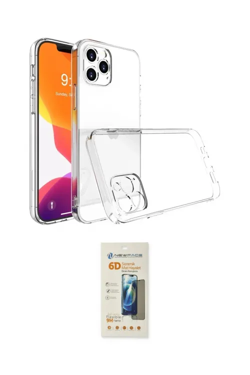 ieg™ iPhone 14 Pro Max Kılıf Zirve Doku - Siyah 6D Mat Seramik Hayalet Nano Ekran Koruyucu