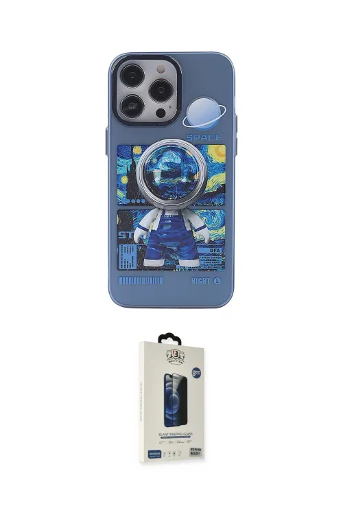ieg™ iPhone 14 Pro Max Kılıf Zirve Form Özel Seri - Siyah Bilvis Hayalet Cam Ekran Koruyucu
