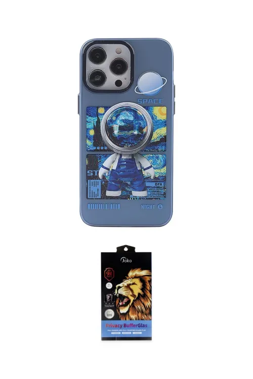 ieg™ iPhone 14 Pro Max Kılıf Zirve Form Özel Seri - Siyah Buffer Hayalet Cam Ekran Koruyucu