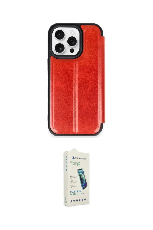 ieg™ iPhone 14 Pro Max Kılıf Zirve Yansıma Serisi - Şeffaf Pasifik Cam Ekran Koruyucu