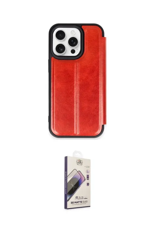 ieg™ iPhone 14 Pro Max Kılıf Zirve Yansıma Serisi - Siyah Bilvis 3D Mat Cam Ekran Koruyucu