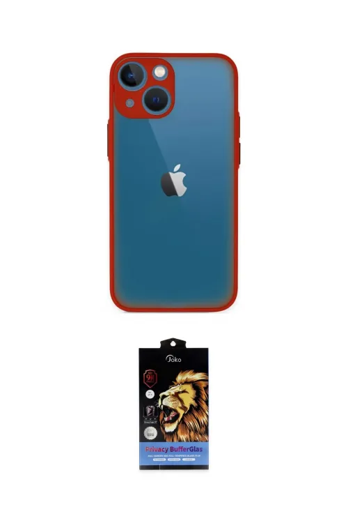 ieg™ iPhone 15 Kılıf Ahenk Çizgi Serisi - Siyah Buffer Hayalet Cam Ekran Koruyucu