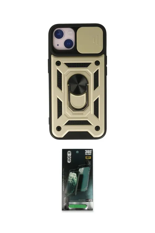 ieg™ iPhone 15 Kılıf Ahenk Klasik - Siyah 360 Mat Full Body Arka Koruyucu