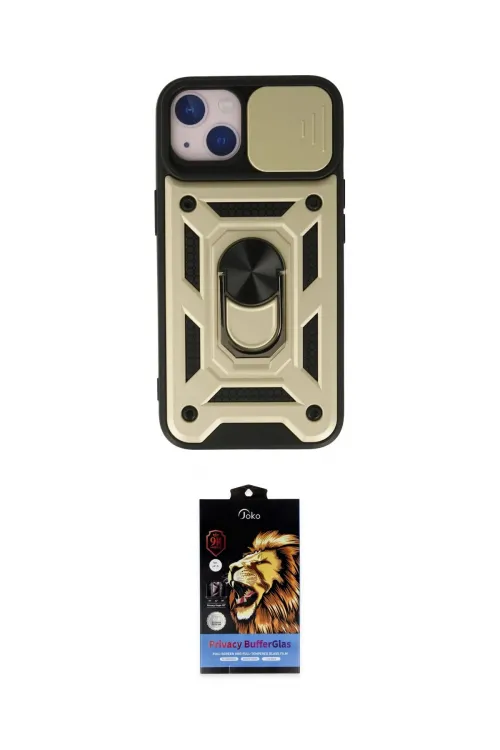 ieg™ iPhone 15 Kılıf Ahenk Klasik - Siyah Buffer Hayalet Cam Ekran Koruyucu