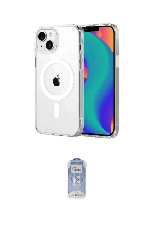 ieg™ iPhone 15 Kılıf Ahenk Minimal Serisi - Siyah Joko Magic 5D Cam