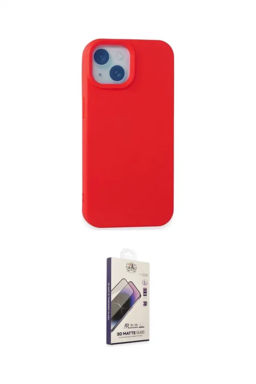 ieg™ iPhone 15 Kılıf Ahenk Serisi - Siyah Bilvis 3D Mat Cam Ekran Koruyucu