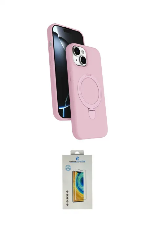 ieg™ iPhone 15 Kılıf İz Işık Koleksiyonu - Siyah Polymer Nano Ekran Koruyucu