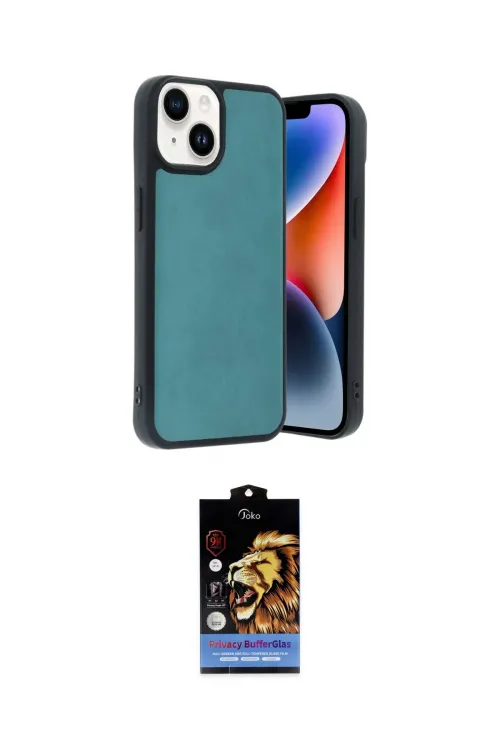 ieg™ iPhone 15 Kılıf Kıvılcım Işık Serisi - Siyah Buffer Hayalet Cam Ekran Koruyucu
