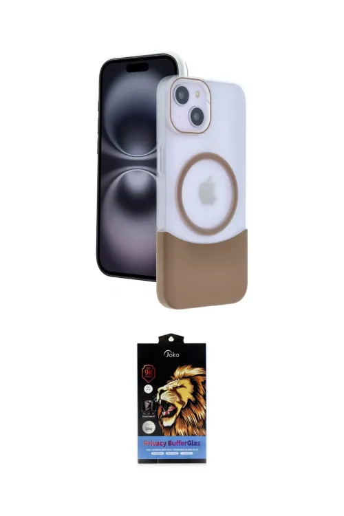 ieg™ iPhone 15 Kılıf Kozmos Form Özel Seri - Siyah Buffer Hayalet Cam Ekran Koruyucu