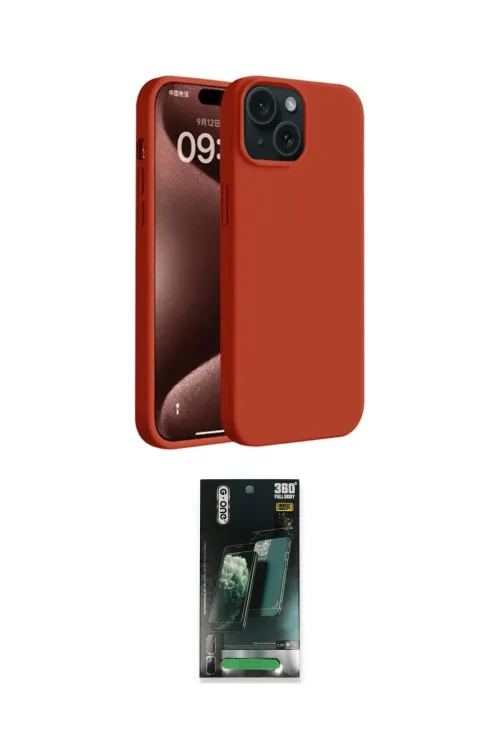 ieg™ iPhone 15 Kılıf Kozmos Yansıma Özel Seri - Şeffaf 360 Full Body Arka Koruyucu