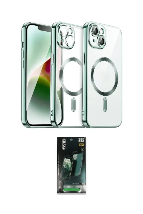 ieg™ iPhone 15 Kılıf Nova Işık Özel Seri - Siyah 360 Mat Full Body Arka Koruyucu