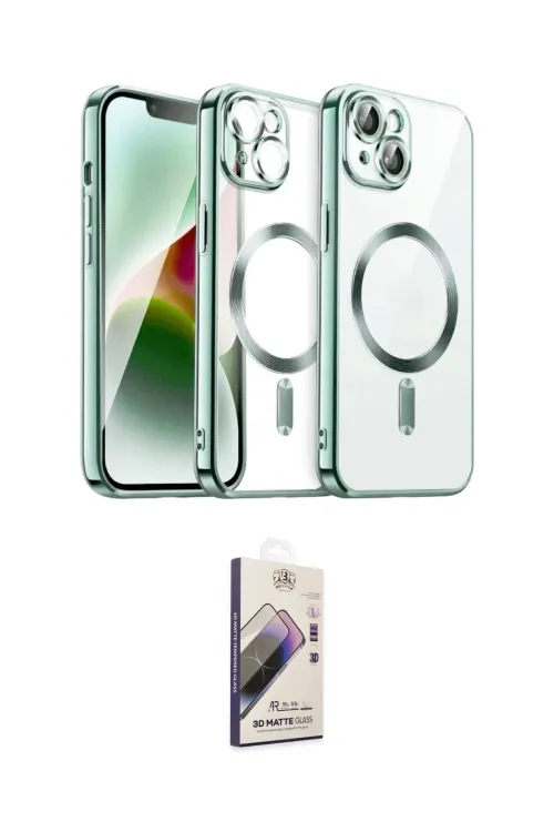 ieg™ iPhone 15 Kılıf Nova Işık Özel Seri - Siyah Bilvis 3D Mat Cam Ekran Koruyucu