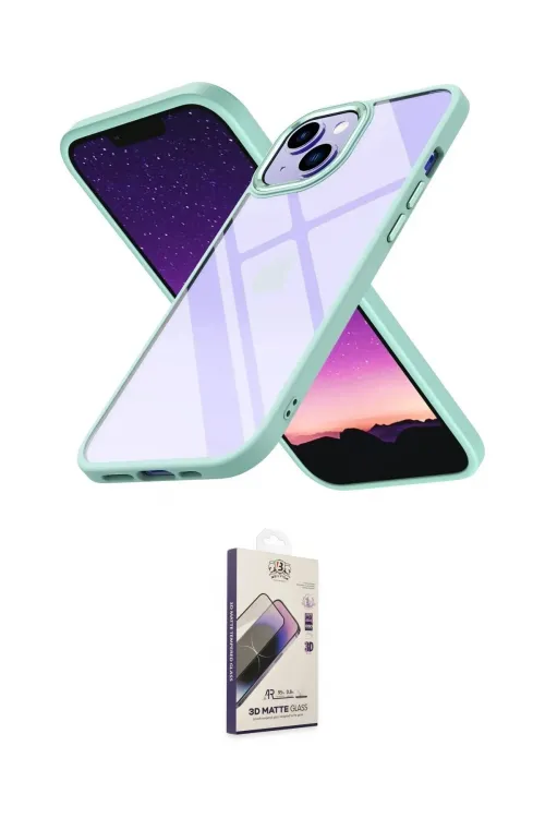 ieg™ iPhone 15 Kılıf Nova Işık Serisi - Siyah Bilvis 3D Mat Cam Ekran Koruyucu