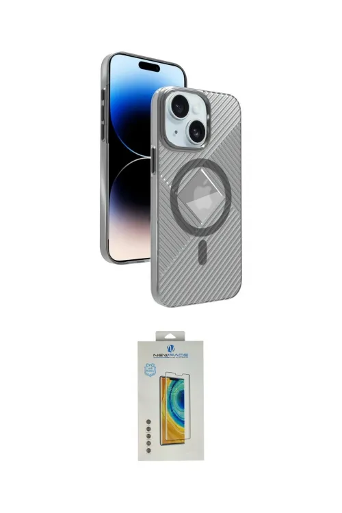 ieg™ iPhone 15 Kılıf Nova Modern Prime - Siyah Polymer Nano Ekran Koruyucu