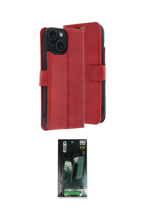 ieg™ iPhone 15 Kılıf Siluet Işık Serisi - Şeffaf 360 Full Body Arka Koruyucu
