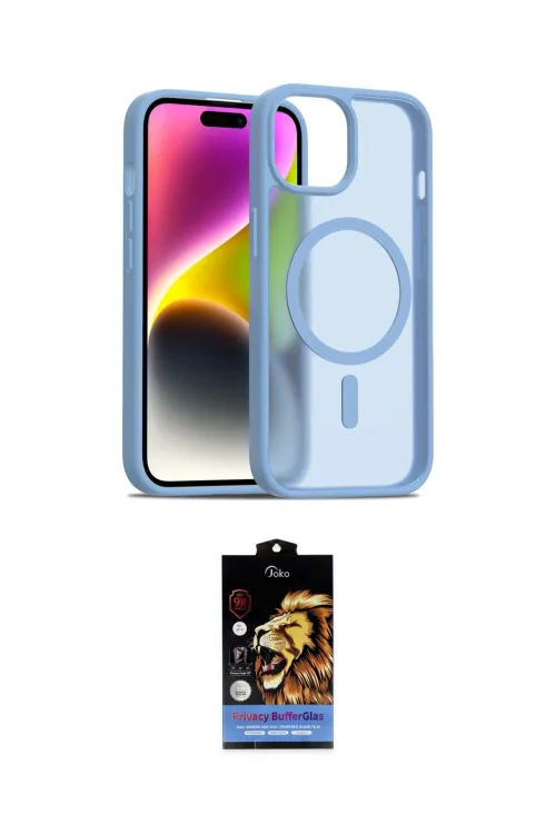 ieg™ iPhone 15 Kılıf Siluet Minimal Prime - Siyah Buffer Hayalet Cam Ekran Koruyucu