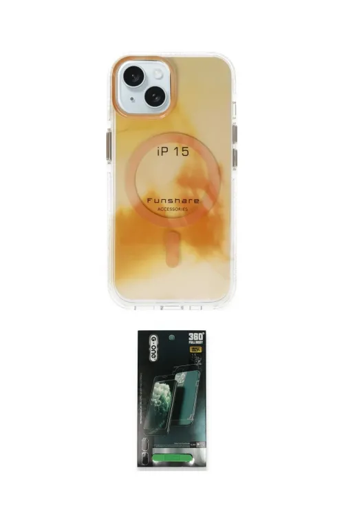 ieg™ iPhone 15 Kılıf Ufuk Doku Prime - Şeffaf 360 Full Body Arka Koruyucu
