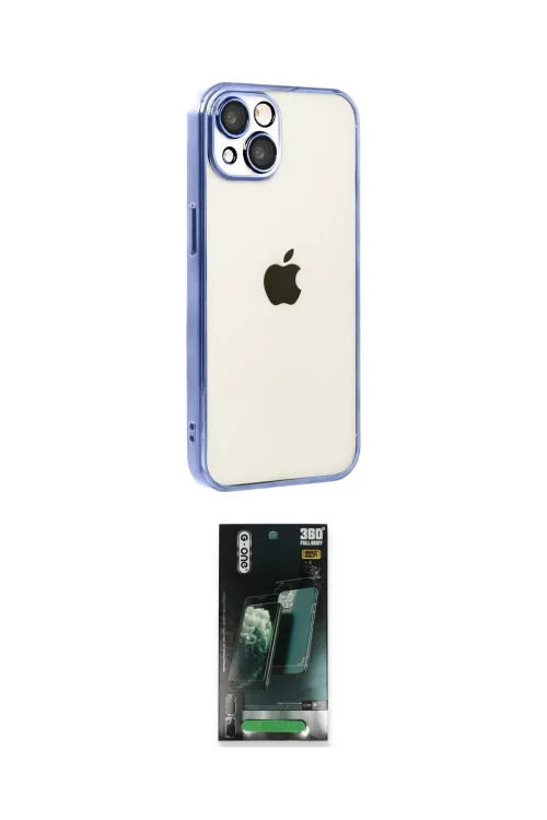 ieg™ iPhone 15 Kılıf Vadi Minimal - Siyah 360 Mat Full Body Arka Koruyucu