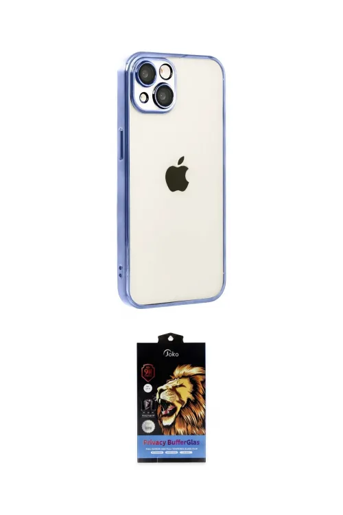 ieg™ iPhone 15 Kılıf Vadi Minimal - Siyah Buffer Hayalet Cam Ekran Koruyucu