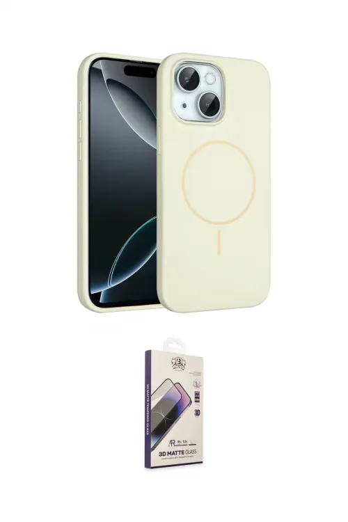 ieg™ iPhone 15 Kılıf Yankı Form Serisi - Siyah Bilvis 3D Mat Cam Ekran Koruyucu