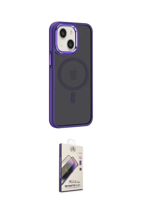 ieg™ iPhone 15 Kılıf Yörünge Klasik - Siyah Bilvis 3D Mat Cam Ekran Koruyucu