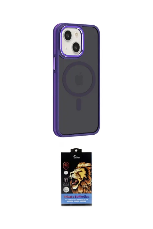 ieg™ iPhone 15 Kılıf Yörünge Klasik - Siyah Buffer Hayalet Cam Ekran Koruyucu