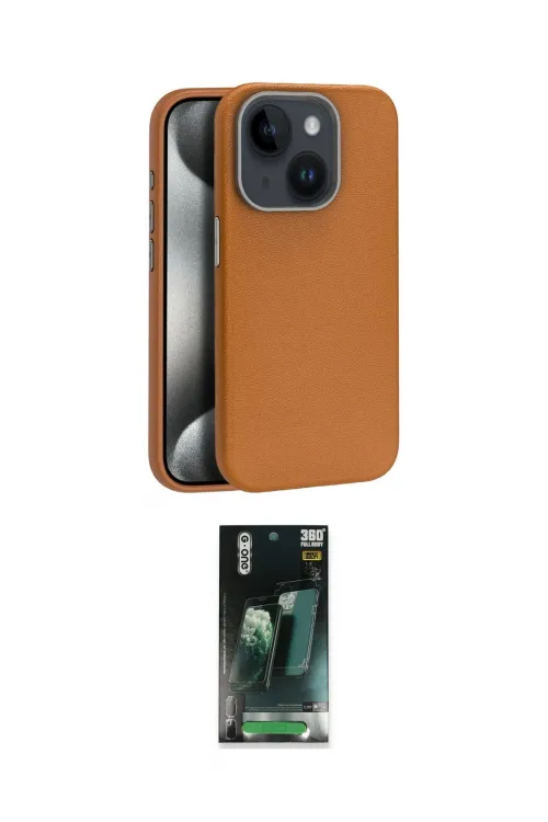 ieg™ iPhone 15 Kılıf Zirve Modern Prime - Siyah 360 Mat Full Body Arka Koruyucu