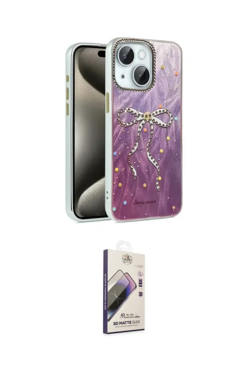 ieg™ iPhone 15 Kılıf Zirve Modern Prime - Siyah Bilvis 3D Mat Cam Ekran Koruyucu