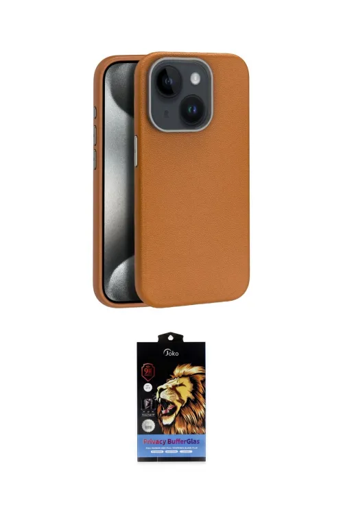 ieg™ iPhone 15 Kılıf Zirve Modern Prime - Siyah Buffer Hayalet Cam Ekran Koruyucu