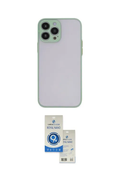ieg™ iPhone 15 Pro Kılıf Ahenk Çizgi Serisi - Şeffaf Royal Nano Ekran Koruyucu