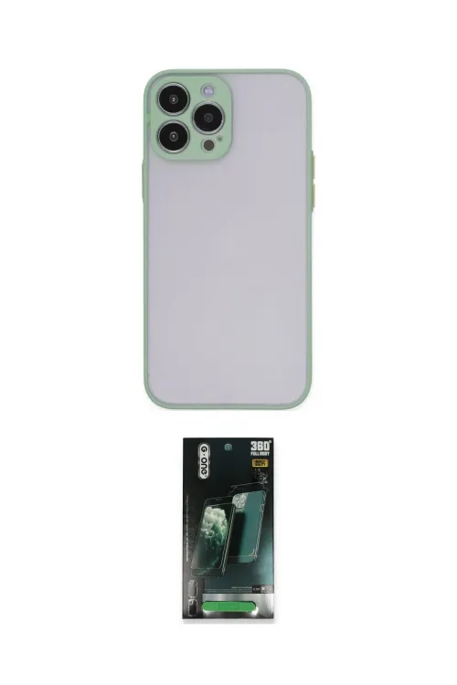 ieg™ iPhone 15 Pro Kılıf Ahenk Çizgi Serisi - Siyah 360 Mat Full Body Arka Koruyucu