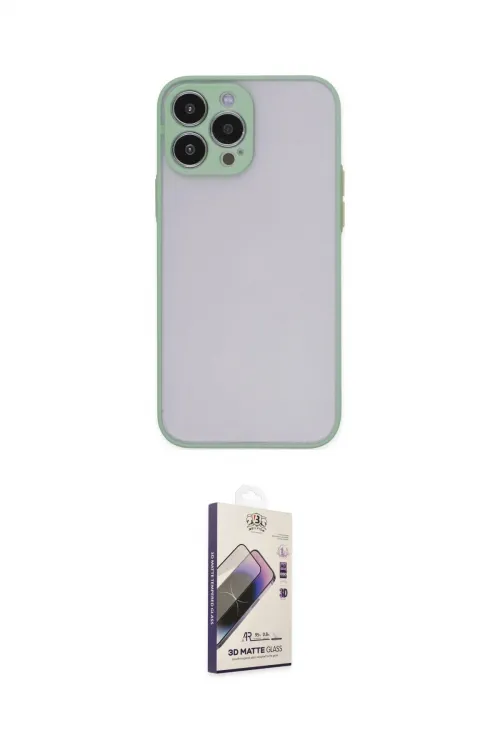 ieg™ iPhone 15 Pro Kılıf Ahenk Çizgi Serisi - Siyah Bilvis 3D Mat Cam Ekran Koruyucu