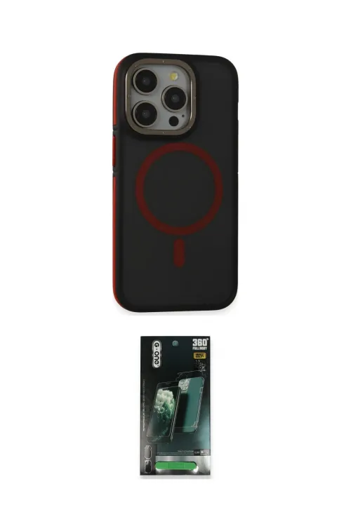 ieg™ iPhone 15 Pro Kılıf Ahenk Form Serisi - Şeffaf 360 Full Body Arka Koruyucu