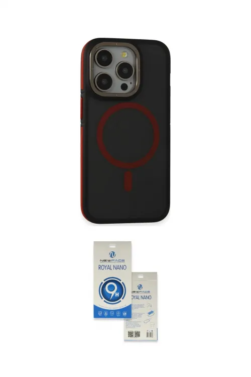 ieg™ iPhone 15 Pro Kılıf Ahenk Form Serisi - Şeffaf Royal Nano Ekran Koruyucu