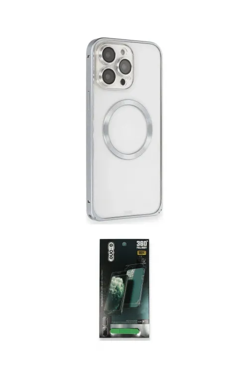 ieg™ iPhone 15 Pro Kılıf Ahenk Işık Serisi - Şeffaf 360 Full Body Arka Koruyucu
