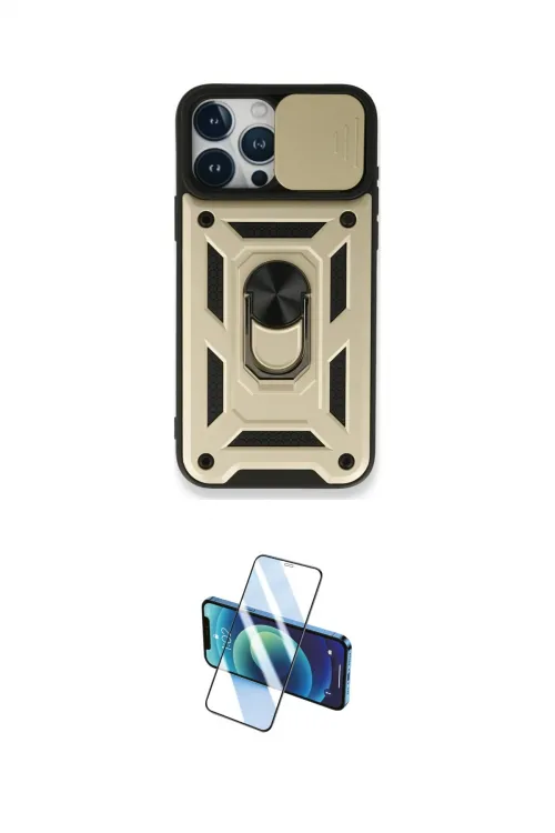 ieg™ iPhone 15 Pro Kılıf Ahenk Klasik - Siyah 3D Antistatik Cam Ekran Koruyucu