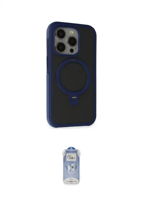 ieg™ iPhone 15 Pro Kılıf Ahenk Yansıma Özel Seri - Siyah Joko Magic 5D Cam